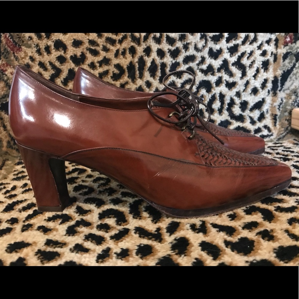 Italian Leather Lace-up Booties Vintage